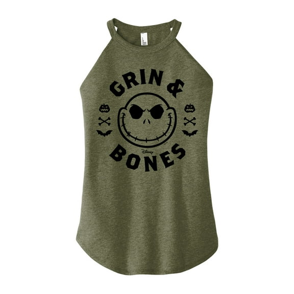 The Nightmare Before Christmas - Grin And Bones - Juniors High Neck Tank Top