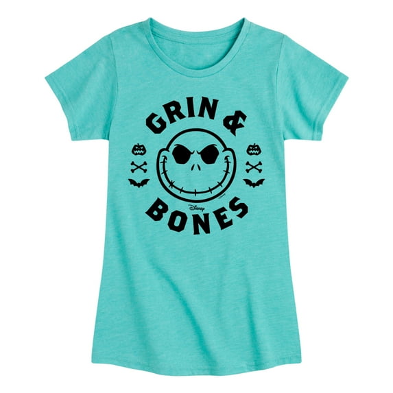 The Nightmare Before Christmas - Grin And Bones - Toddler And Youth Girls Short Sleeve Graphic T-Shirt