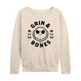 thumbnail image 1 of The Nightmare Before Christmas - Grin And Bones - Women's Lightweight French Terry Long Sleeve Shirt, 1 of 5