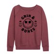 thumbnail image 1 of The Nightmare Before Christmas - Grin And Bones - Women's Lightweight French Terry Long Sleeve Shirt, 1 of 5