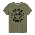 thumbnail image 1 of The Nightmare Before Christmas - Grin And Bones - Youth Short Sleeve Graphic T-Shirt, 1 of 5