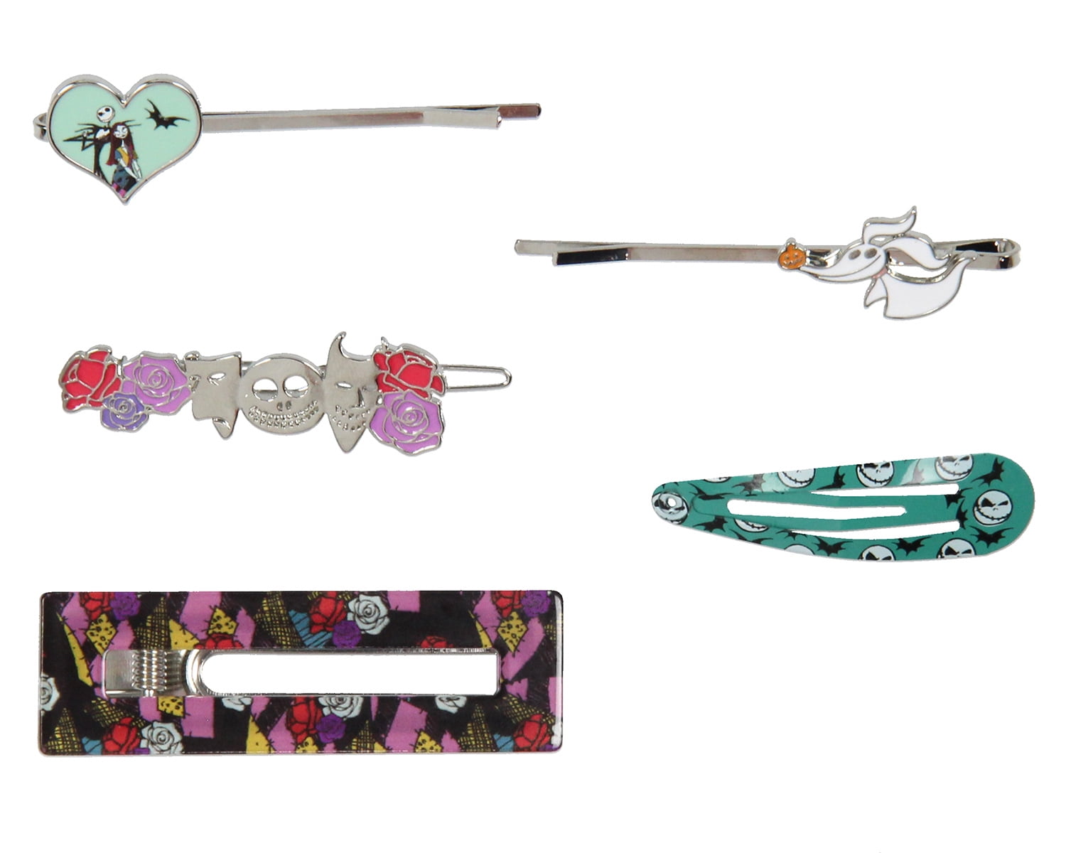 SEVEN TIMES SIX The Nightmare Before Christmas Hair Pins and Hair Clips For Women 5 Piece Set