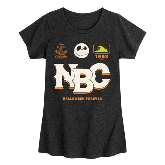 The Nightmare Before Christmas - Halloween Forever Girls' Fitted Short Sleeve Graphic T-Shirt