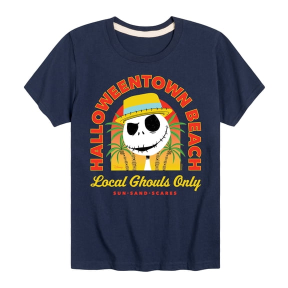 The Nightmare Before Christmas - Halloween Town Beach Local Ghouls Only - Toddler And Youth Short Sleeve Graphic T-Shirt