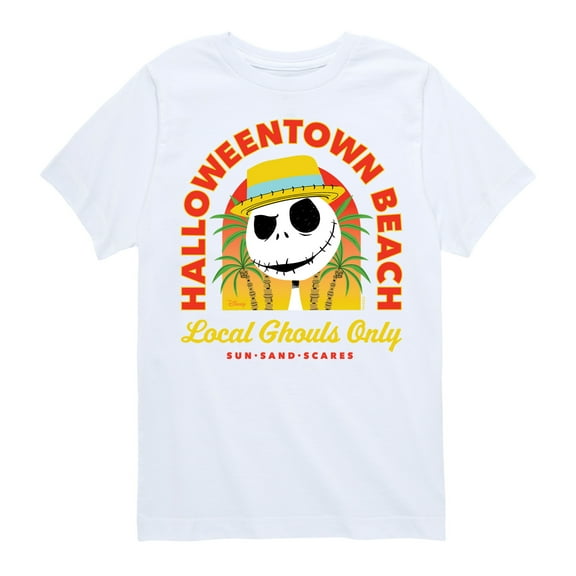 The Nightmare Before Christmas - Halloween Town Beach Local Ghouls Only - Toddler And Youth Short Sleeve Graphic T-Shirt