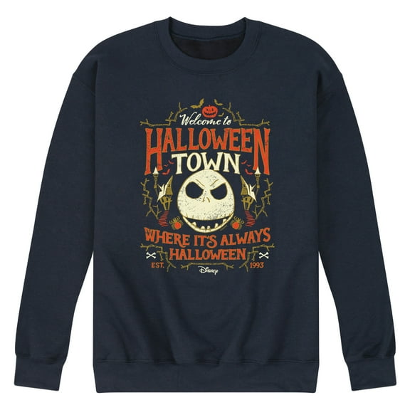 The Nightmare Before Christmas - Halloween Town Sign - Men's Crew Neck Fleece Pullover