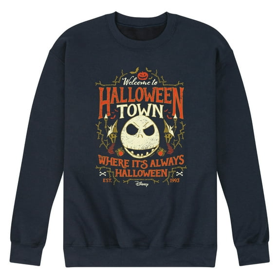 The Nightmare Before Christmas - Halloween Town Sign - Men's Crew Neck Fleece Pullover