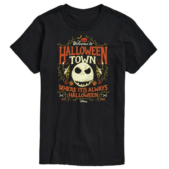 The Nightmare Before Christmas - Halloween Town Sign - Men's Short Sleeve Graphic T-Shirt