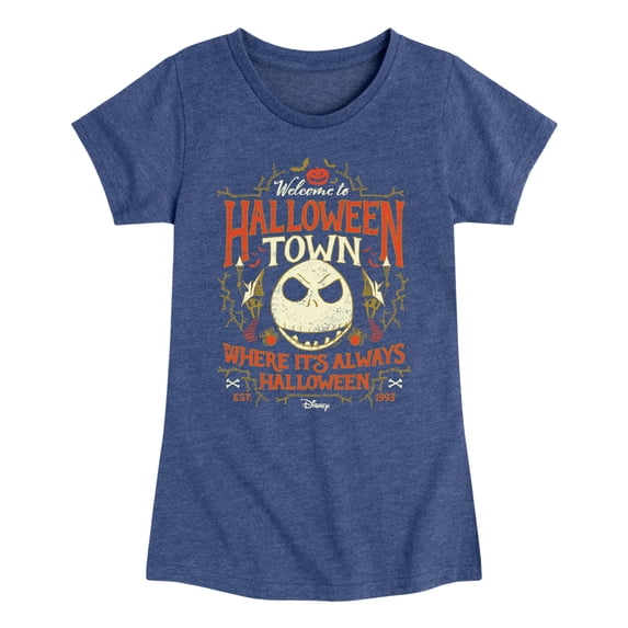 The Nightmare Before Christmas - Halloween Town Sign - Toddler And Youth Girls Short Sleeve Graphic T-Shirt