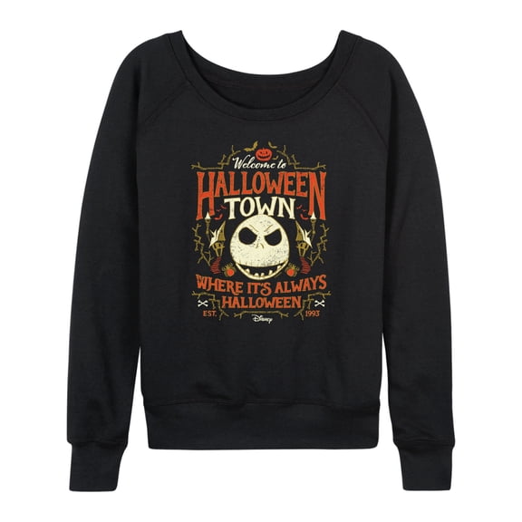 The Nightmare Before Christmas - Halloween Town Sign - Women's Lightweight French Terry Long Sleeve Shirt