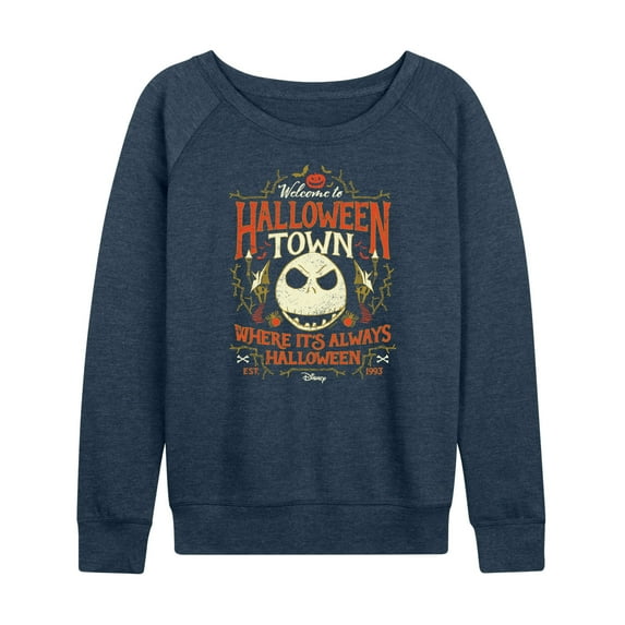 The Nightmare Before Christmas - Halloween Town Sign - Women's Lightweight French Terry Long Sleeve Shirt
