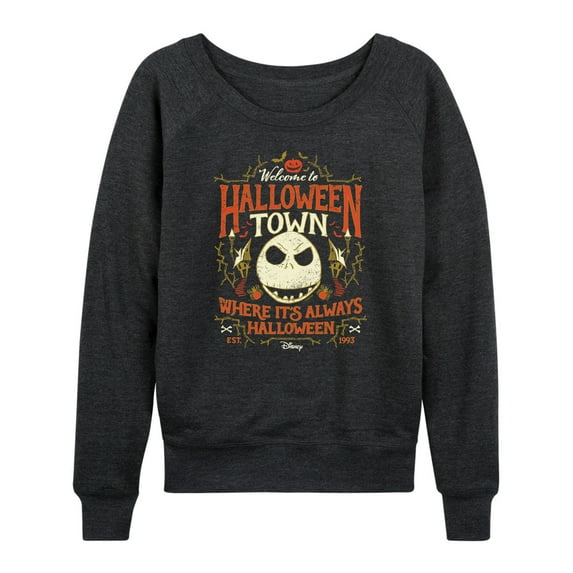The Nightmare Before Christmas - Halloween Town Sign - Women's Lightweight French Terry Long Sleeve Shirt