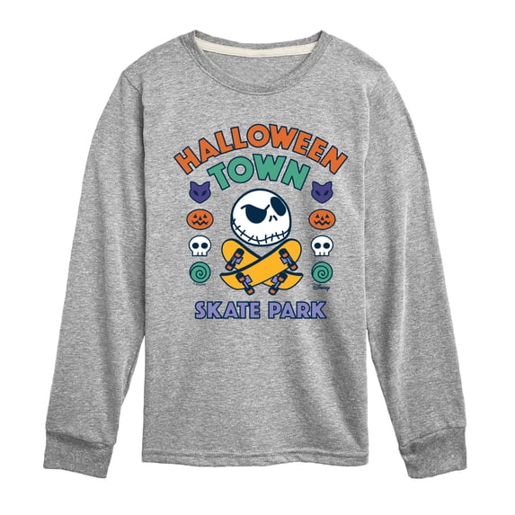 The Nightmare Before Christmas - Halloween Town Skate Park - Youth Boys Long Sleeve Graphic T-Shirt