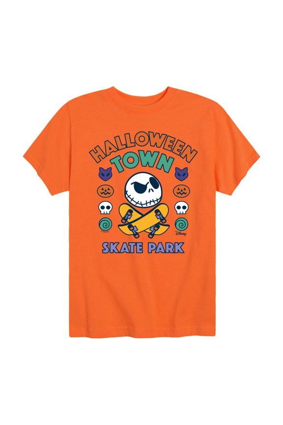 - Halloween Town Skate Park - Youth Boys Short Sleeve Graphic T-Shirt