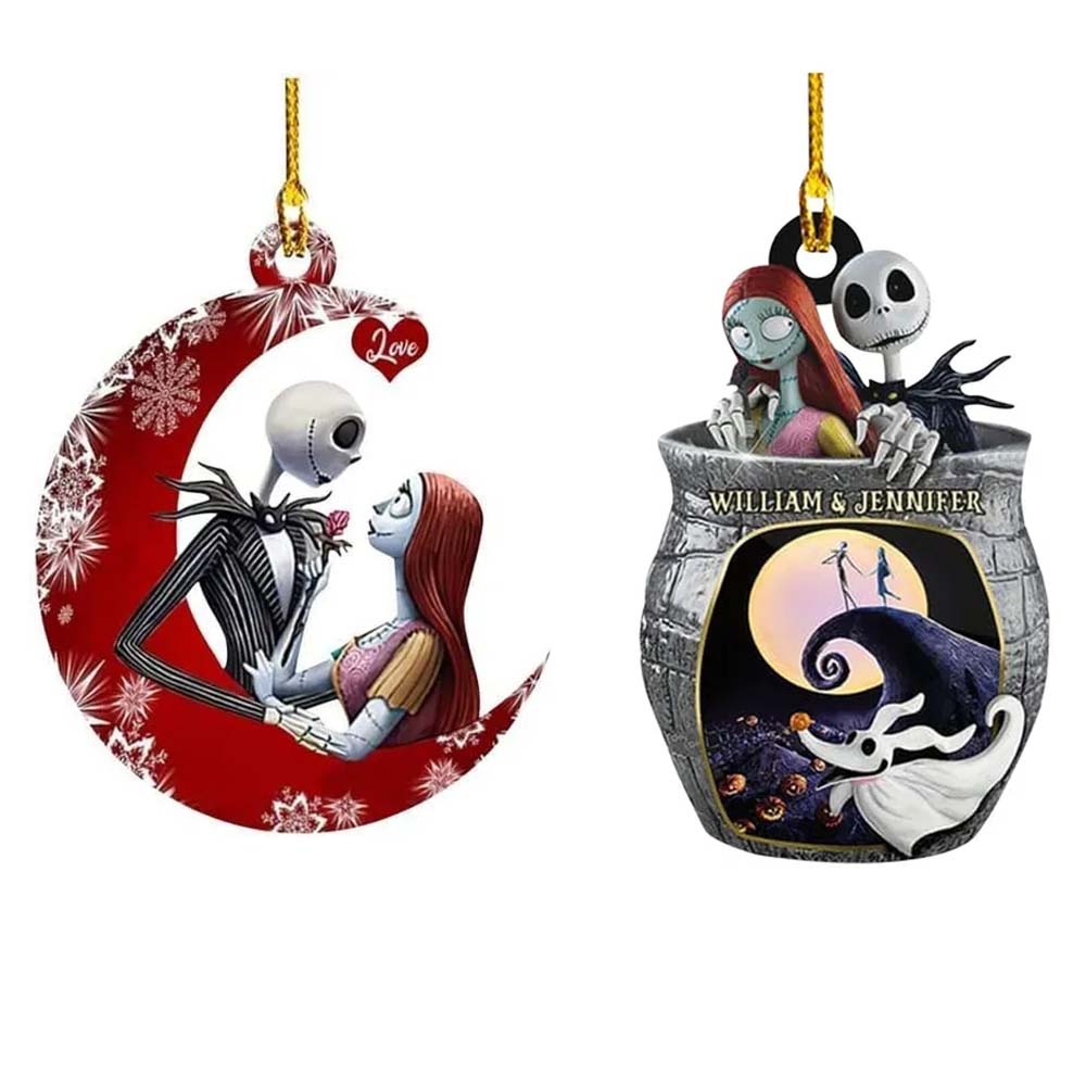 The Nightmare Before Christmas Hanging Ornaments, 2Pcs Jack And Sally