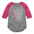 thumbnail image 1 of The Nightmare Before Christmas - Holiday Spirit In My Bones - Girls Shirt Tail Raglan, 1 of 5