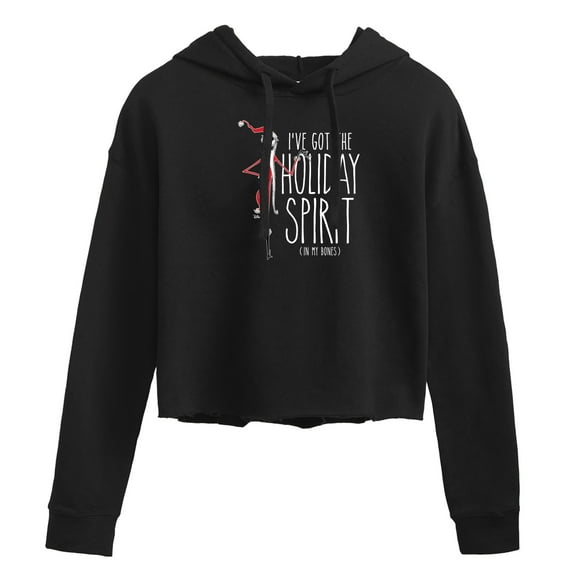 The Nightmare Before Christmas - Holiday Spirit In My Bones - Juniors Cropped Pullover Hoodie