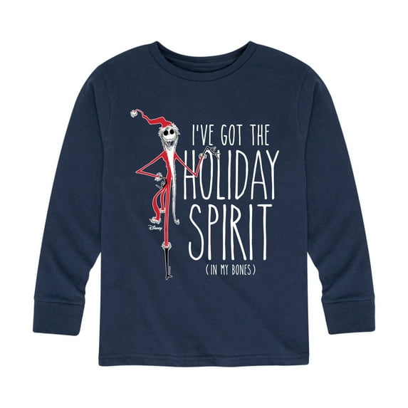 The Nightmare Before Christmas - Holiday Spirit In My Bones - Toddler And Youth Long Sleeve Graphic T-Shirt