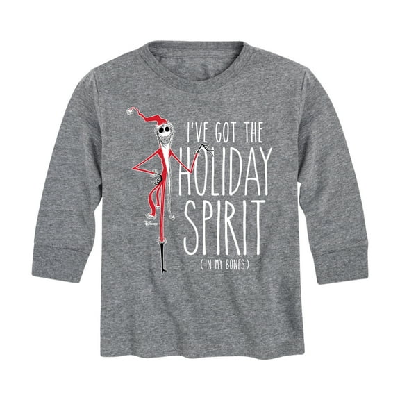 The Nightmare Before Christmas - Holiday Spirit In My Bones - Toddler And Youth Long Sleeve Graphic T-Shirt
