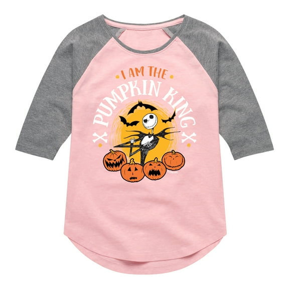 The Nightmare Before Christmas - I Am The Pumpkin King - Toddler And Youth Girls Raglan Graphic T-Shirt