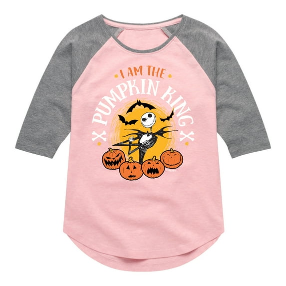The Nightmare Before Christmas - I Am The Pumpkin King - Toddler And Youth Girls Raglan Graphic T-Shirt
