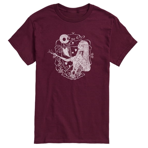 The Nightmare Before Christmas - Jack And Sally Valentine - Men's Short Sleeve Graphic T-Shirt