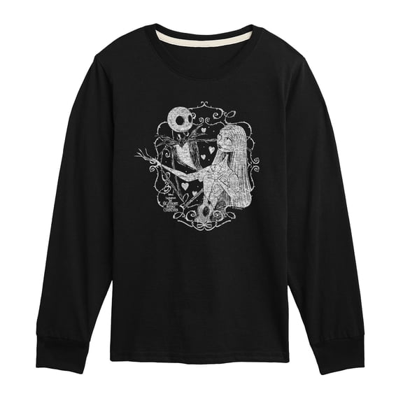 The Nightmare Before Christmas - Jack And Sally Valentine - Youth Boys Long Sleeve Graphic T-Shirt