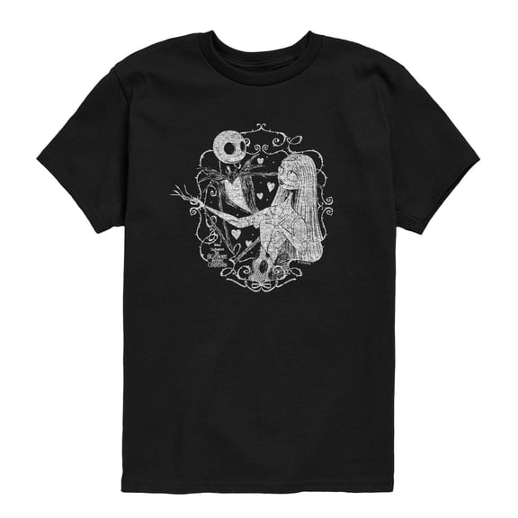 The Nightmare Before Christmas - Jack And Sally Valentine - Youth Boys Short Sleeve Graphic T-Shirt