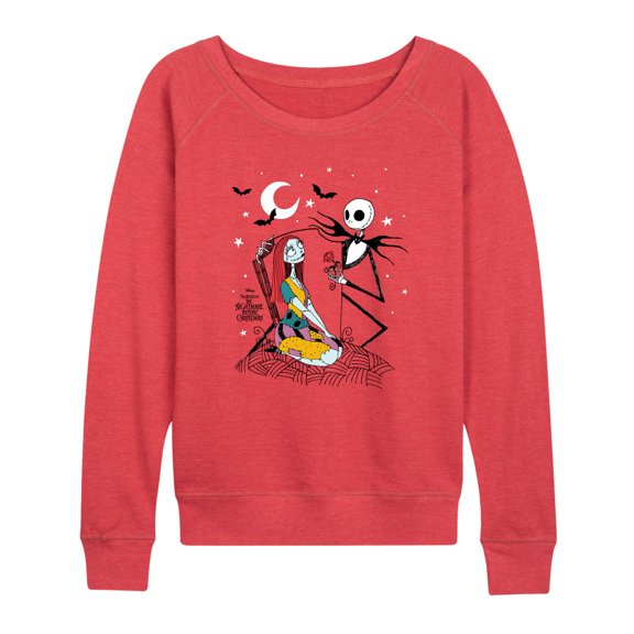 The Nightmare Before Christmas - Jack And Sally - Women's French Terry Long Sleeve Pullover