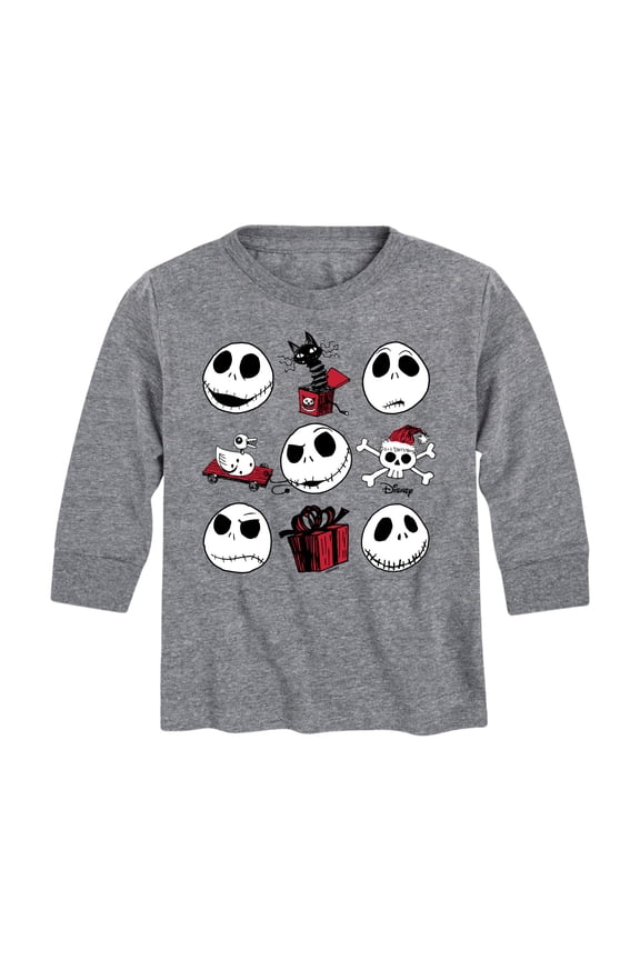 - Jack Christmas Grid - Toddler And Youth Long Sleeve Graphic T-Shirt