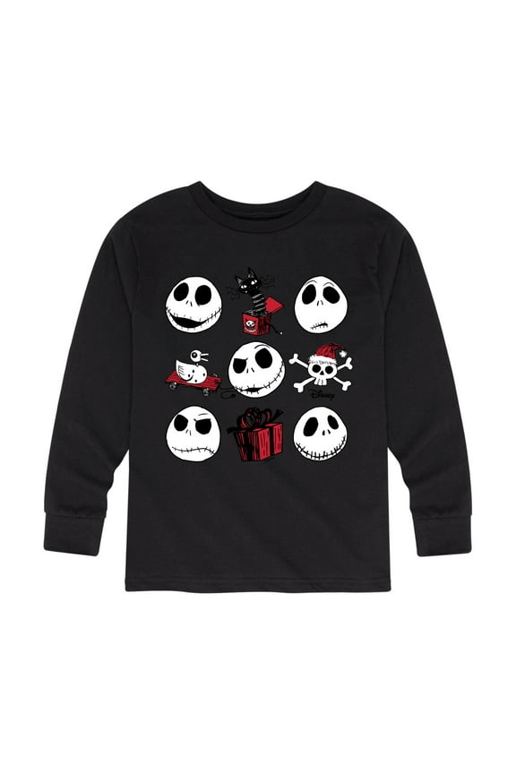 - Jack Christmas Grid - Toddler And Youth Long Sleeve Graphic T-Shirt