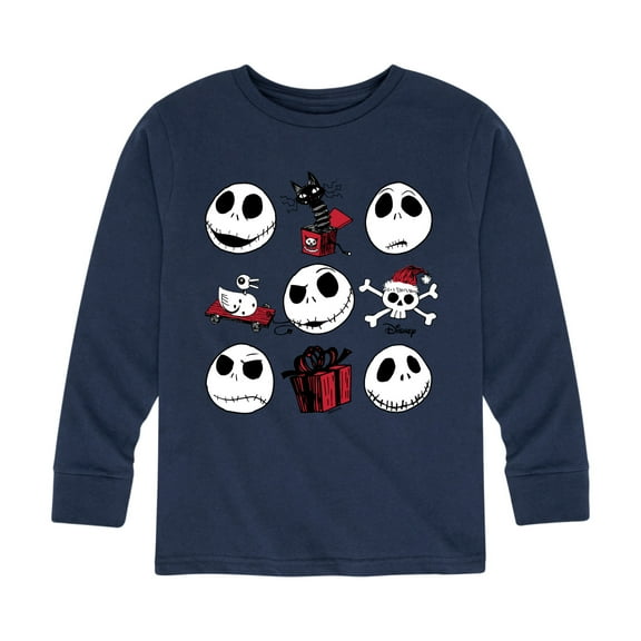 The Nightmare Before Christmas - Jack Christmas Grid - Toddler And Youth Long Sleeve Graphic T-Shirt