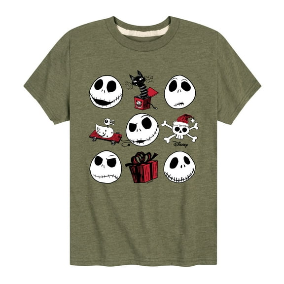 The Nightmare Before Christmas - Jack Christmas Grid - Toddler And Youth Short Sleeve Graphic T-Shirt