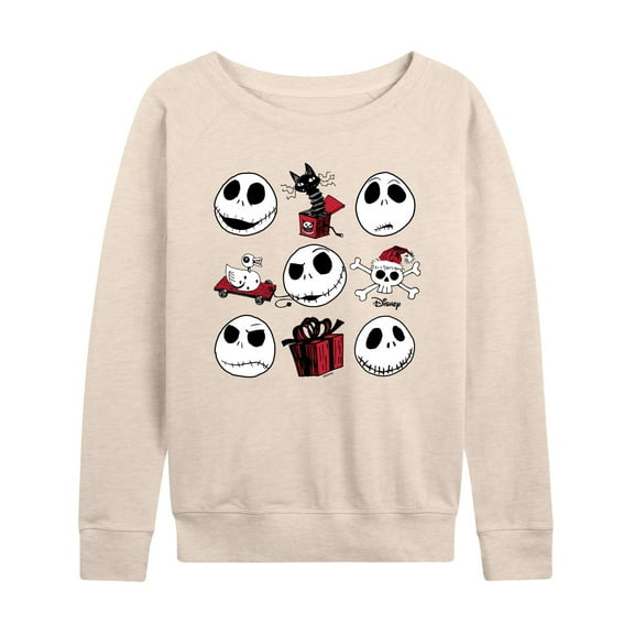 The Nightmare Before Christmas - Jack Christmas Grid - Women's Lightweight French Terry Long Sleeve Shirt