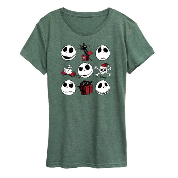 The Nightmare Before Christmas - Jack Christmas Grid - Women's Short Sleeve Graphic T-Shirt