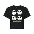 thumbnail image 1 of The Nightmare Before Christmas - Jack Emotions Glow in The Dark - Juniors Cropped Cotton Blend T-Shirt, 1 of 5