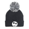 thumbnail image 1 of The Nightmare Before Christmas Jack Face Black Beanie with Pom-Pom, 1 of 1