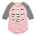 thumbnail image 1 of The Nightmare Before Christmas - Jack Face Grid - Toddler And Youth Girls Raglan Graphic T-Shirt, 1 of 5