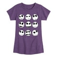 thumbnail image 1 of The Nightmare Before Christmas - Jack Face Grid - Toddler And Youth Girls Short Sleeve Graphic T-Shirt, 1 of 5