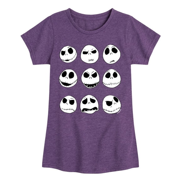 The Nightmare Before Christmas - Jack Face Grid - Toddler And Youth Girls Short Sleeve Graphic T-Shirt