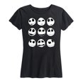 thumbnail image 1 of The Nightmare Before Christmas - Jack Face Grid - Women's Short Sleeve Graphic T-Shirt, 1 of 5