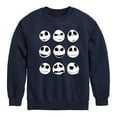 thumbnail image 1 of The Nightmare Before Christmas - Jack Face Grid - Youth Crewneck Fleece Sweatshirt, 1 of 5