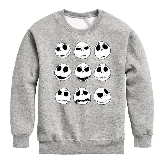 The Nightmare Before Christmas - Jack Face Grid - Youth Crewneck Fleece Sweatshirt