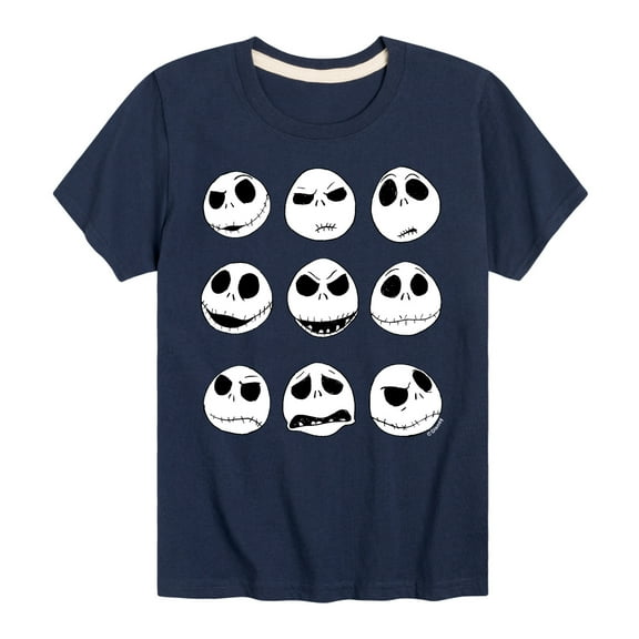 The Nightmare Before Christmas - Jack Face Grid - Youth Short Sleeve Graphic T-Shirt