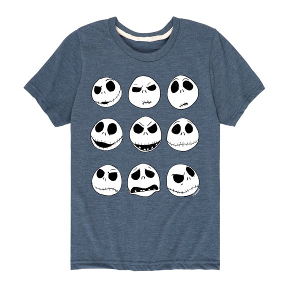 The Nightmare Before Christmas - Jack Face Grid - Youth Short Sleeve Graphic T-Shirt