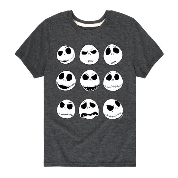 The Nightmare Before Christmas - Jack Face Grid - Youth Short Sleeve Graphic T-Shirt