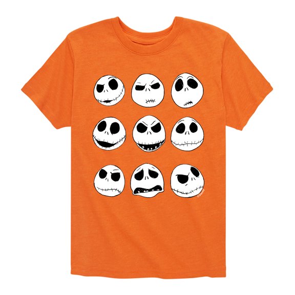The Nightmare Before Christmas - Jack Face Grid - Youth Short Sleeve Graphic T-Shirt