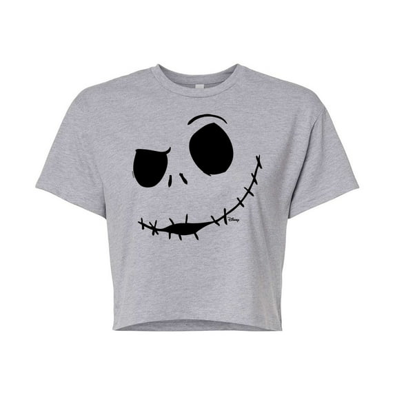 The Nightmare Before Christmas - Jack Face - Juniors Cropped Cotton Blend T-Shirt