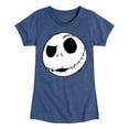 thumbnail image 1 of The Nightmare Before Christmas - Jack Face - Toddler And Youth Girls Short Sleeve Graphic T-Shirt, 1 of 5