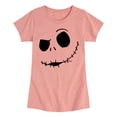 thumbnail image 1 of The Nightmare Before Christmas - Jack Face - Toddler And Youth Girls Short Sleeve Graphic T-Shirt, 1 of 5